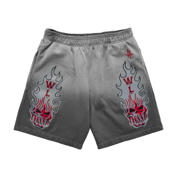 WARREN LOTAS ROCKETS FLAMING SKULL SHORTS